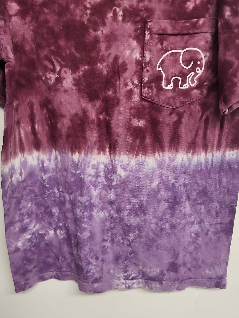 ivory ella Tie-Dye Pocket Tee in Burgundy & Lavender #SaveTheElephants Size S - Picture 3 of 6